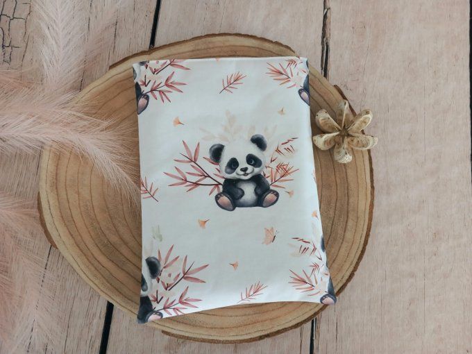 Pochette à livres panda / uni beige