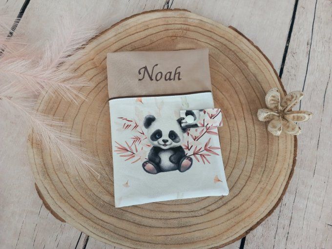 Protège carnet de santé panda / uni beige