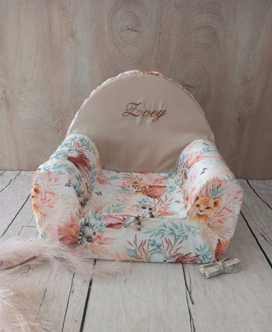 Fauteuil club animaux marrons 