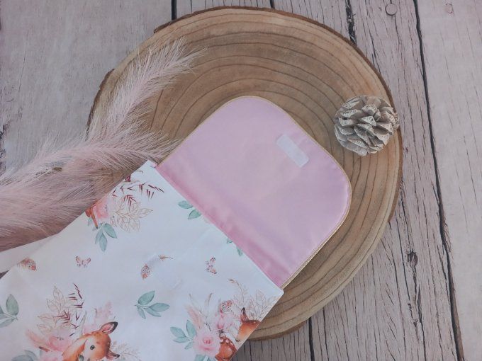 Sac à dos enfant biche boho / uni rose clair